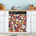 thumbnail image 1 of Yayeee Magnetic Dishwasher Cover for The Front Decoration Home Kitchen Machine Sticker Protector, Red Floral, 1 of 6