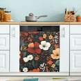 thumbnail image 1 of Yayeee Magnetic Dishwasher Cover for The Front Decoration Home Kitchen Machine Sticker Protector, Red Flowers Pattern, 1 of 6