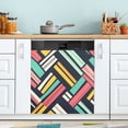 thumbnail image 1 of Yayeee Magnetic Dishwasher Cover for The Front Decoration Home Kitchen Machine Sticker Protector, Red Geometric, 1 of 6