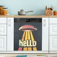 thumbnail image 1 of Yayeee Magnetic Dishwasher Cover for The Front Decoration Home Kitchen Machine Sticker Protector, Red UFO, 1 of 6