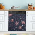 thumbnail image 1 of Yayeee Magnetic Dishwasher Cover for The Front Decoration Home Kitchen Machine Sticker Protector, Red and White Fireworks Pattern, 1 of 6