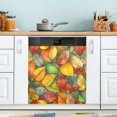 thumbnail image 1 of Yayeee Magnetic Dishwasher Cover for The Front Decoration Home Kitchen Machine Sticker Protector, Retro Autumn Leaves, 1 of 6