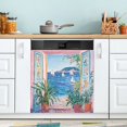 thumbnail image 1 of Yayeee Magnetic Dishwasher Cover for The Front Decoration Home Kitchen Machine Sticker Protector, Seaside Door, 1 of 6