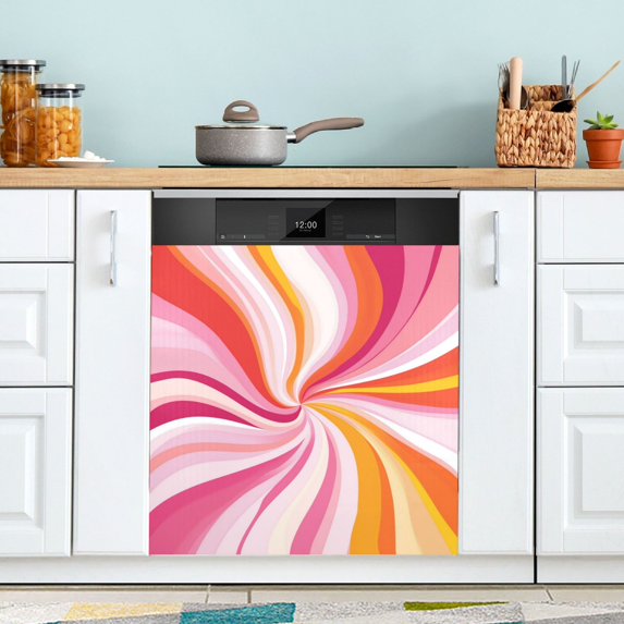 Yayeee Magnetic Dishwasher Cover for The Front Decoration Home Kitchen Machine Sticker Protector, Swirling Lines