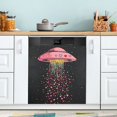 thumbnail image 1 of Yayeee Magnetic Dishwasher Cover for The Front Decoration Home Kitchen Machine Sticker Protector, UFO with Hearts Pattern, 1 of 6