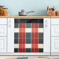 thumbnail image 1 of Yayeee Magnetic Dishwasher Cover for The Front Decoration Home Kitchen Machine Sticker Protector, Vibrant Red Tartan Pattern, 1 of 6