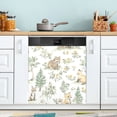thumbnail image 1 of Yayeee Magnetic Dishwasher Cover for The Front Decoration Home Kitchen Machine Sticker Protector, Watercolor Forest Pattern, 1 of 6
