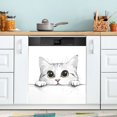 thumbnail image 1 of Yayeee Magnetic Dishwasher Cover for The Front Decoration Home Kitchen Machine Sticker Protector, White Cat, 1 of 6