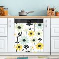 thumbnail image 1 of Yayeee Magnetic Dishwasher Cover for The Front Decoration Home Kitchen Machine Sticker Protector, White Flower, 1 of 6