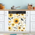 thumbnail image 1 of Yayeee Magnetic Dishwasher Cover for The Front Decoration Home Kitchen Machine Sticker Protector, White Watercolor Sunflowers, 1 of 6