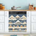 thumbnail image 1 of Yayeee Magnetic Dishwasher Cover for The Front Decoration Home Kitchen Machine Sticker Protector, Winter Village, 1 of 6