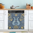 thumbnail image 1 of Yayeee Magnetic Dishwasher Cover for The Front Decoration Home Kitchen Machine Sticker Protector, Yellow Forest Pattern, 1 of 6