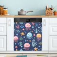 thumbnail image 1 of Yayeee Magnetic Dishwasher Cover for The Front Decoration Home Kitchen Machine Sticker Protector, Yellow Jellyfish, 1 of 6