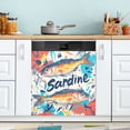 thumbnail image 1 of Yayeee Magnetic Dishwasher Cover for The Front Decoration Home Kitchen Machine Sticker Protector, Yellow Sardines Pattern, 1 of 6