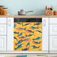 thumbnail image 1 of Yayeee Magnetic Dishwasher Cover for The Front Decoration Home Kitchen Machine Sticker Protector, Yellow Sardines Pattern, 1 of 6