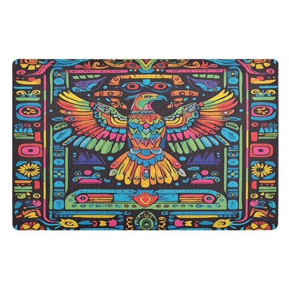Yayeee Doormat for Inside 20"x32" Absorbent Low-Profile Washable Non-Slip Rubber Backed Entryway Rug, Abstract Eagle