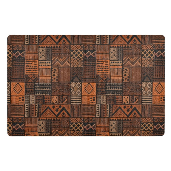 Yayeee Doormat for Inside 20"x32" Absorbent Low-Profile Washable Non-Slip Rubber Backed Entryway Rug, Abstract Tribal Pattern