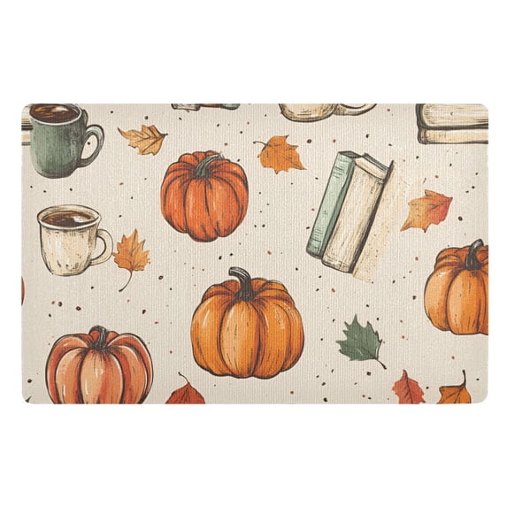 Yayeee Doormat for Inside 20"x32" Absorbent Low-Profile Washable Non-Slip Rubber Backed Entryway Rug, Beige Fall Coffee