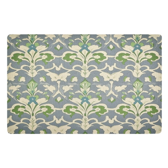 Yayeee Doormat for Inside 20"x32" Absorbent Low-Profile Washable Non-Slip Rubber Backed Entryway Rug, Beige Floral