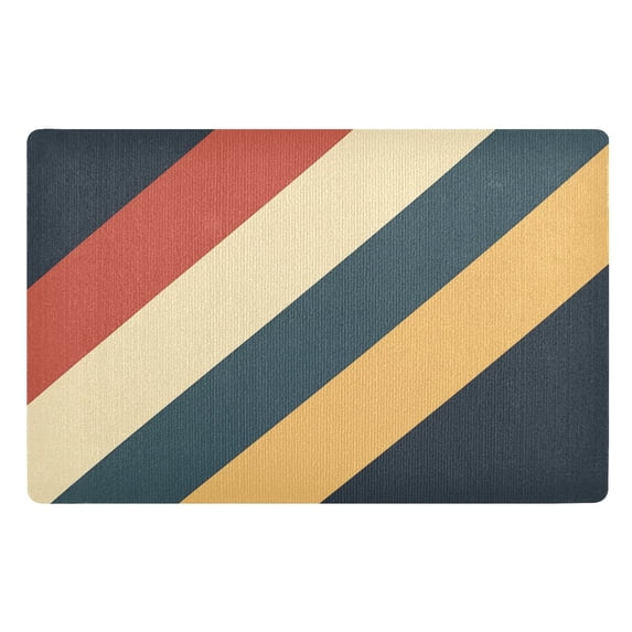 Yayeee Doormat for Inside 20"x32" Absorbent Low-Profile Washable Non-Slip Rubber Backed Entryway Rug, Beige Stripes
