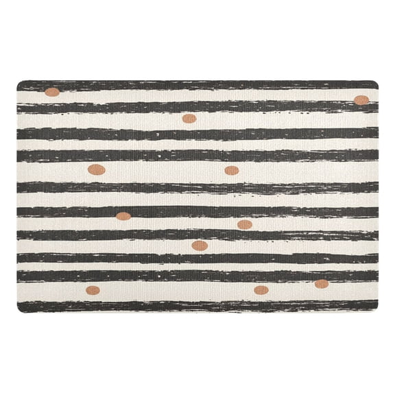 Yayeee Doormat for Inside 20"x32" Absorbent Low-Profile Washable Non-Slip Rubber Backed Entryway Rug, Black Stripes