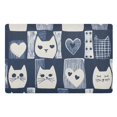 thumbnail image 1 of Yayeee Doormat for Inside 20"x32" Absorbent Low-Profile Washable Non-Slip Rubber Backed Entryway Rug, Blue Cats and Hearts, 1 of 8