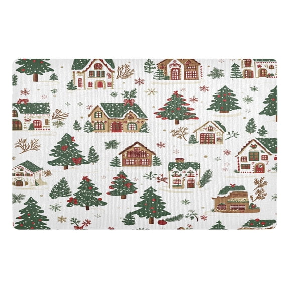 Yayeee Doormat for Inside 20"x32" Absorbent Low-Profile Washable Non-Slip Rubber Backed Entryway Rug, Brown Christmas House