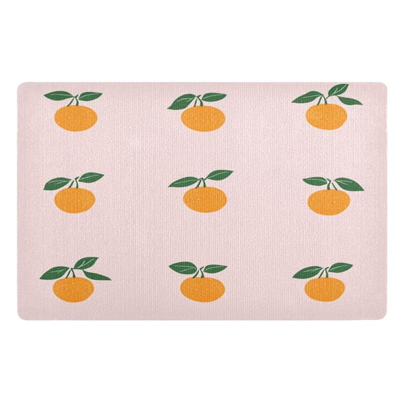 Yayeee Doormat for Inside 20"x32" Absorbent Low-Profile Washable Non-Slip Rubber Backed Entryway Rug, Cartoon Citrus