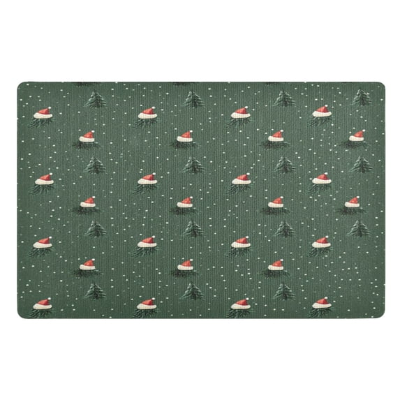 Yayeee Doormat for Inside 20"x32" Absorbent Low-Profile Washable Non-Slip Rubber Backed Entryway Rug, Christmas Forest