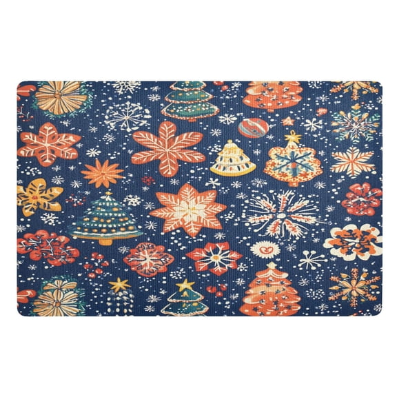 Yayeee Doormat for Inside 20"x32" Absorbent Low-Profile Washable Non-Slip Rubber Backed Entryway Rug, Christmas Splendor