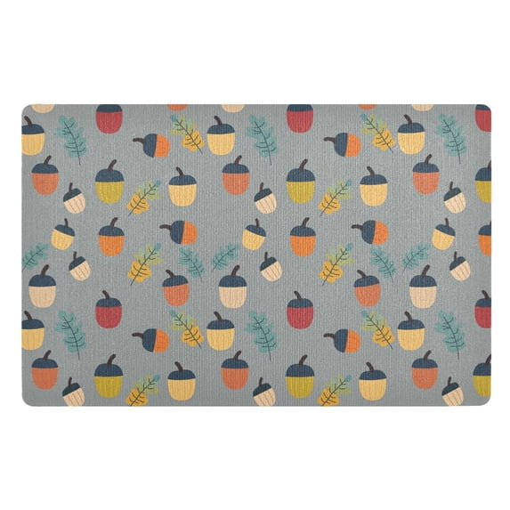 Yayeee Doormat for Inside 20"x32" Absorbent Low-Profile Washable Non-Slip Rubber Backed Entryway Rug, Cute Acorns Pattern