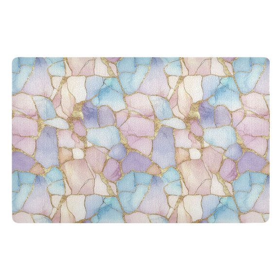 Yayeee Doormat for Inside 20"x32" Absorbent Low-Profile Washable Non-Slip Rubber Backed Entryway Rug, Elegant Marble Pattern