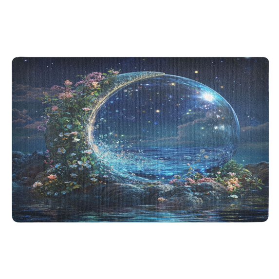 Yayeee Doormat for Inside 20"x32" Absorbent Low-Profile Washable Non-Slip Rubber Backed Entryway Rug, Floral Occean