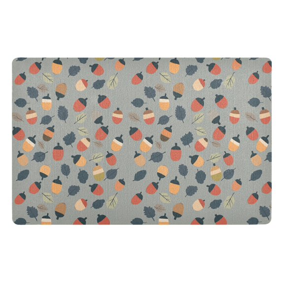 Yayeee Doormat for Inside 20"x32" Absorbent Low-Profile Washable Non-Slip Rubber Backed Entryway Rug, Gray Acorns Pattern