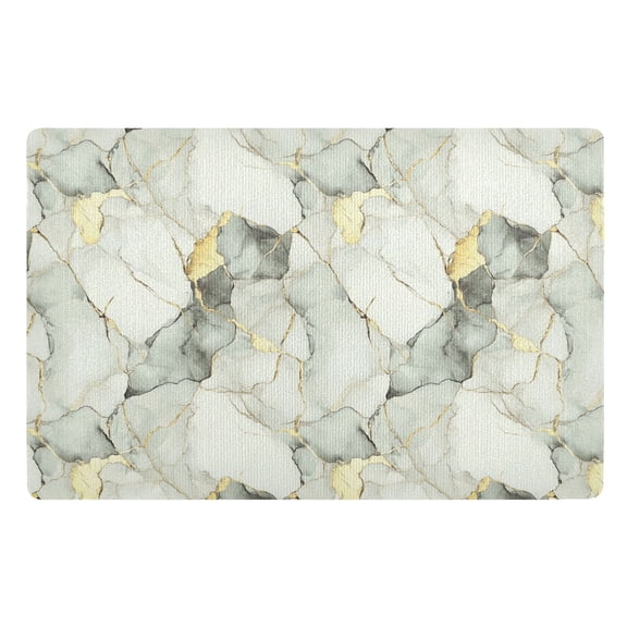 Yayeee Doormat for Inside 20"x32" Absorbent Low-Profile Washable Non-Slip Rubber Backed Entryway Rug, Gray Marble Pattern