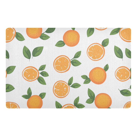 Yayeee Doormat for Inside 20"x32" Absorbent Low-Profile Washable Non-Slip Rubber Backed Entryway Rug, Orange