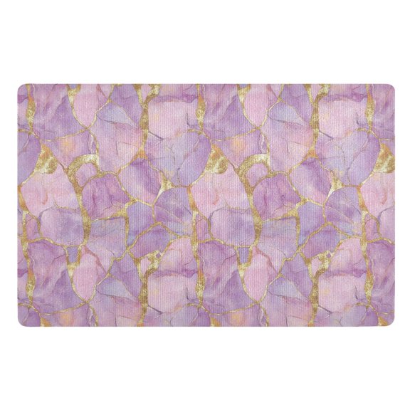 Yayeee Doormat for Inside 20"x32" Absorbent Low-Profile Washable Non-Slip Rubber Backed Entryway Rug, Pastel Pink Marble Pattern