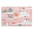 thumbnail image 1 of Yayeee Doormat for Inside 20"x32" Absorbent Low-Profile Washable Non-Slip Rubber Backed Entryway Rug, Pink Christmas Snowman, 1 of 8