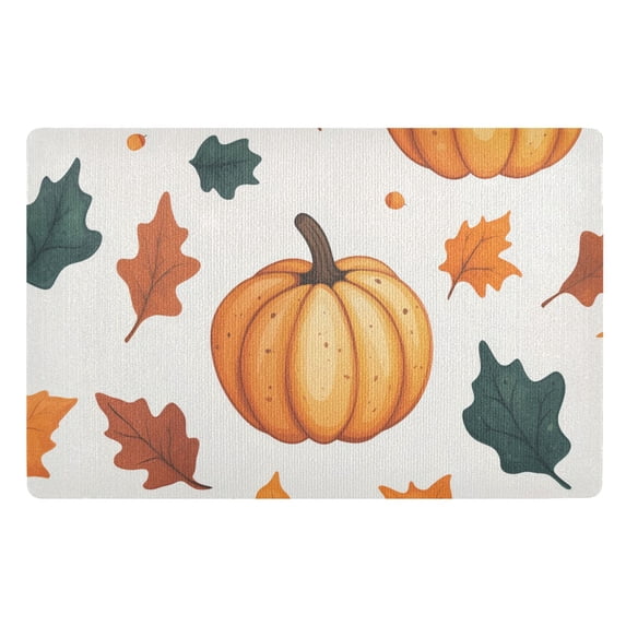 Yayeee Doormat for Inside 20"x32" Absorbent Low-Profile Washable Non-Slip Rubber Backed Entryway Rug, Pumpkins Patten
