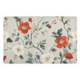 thumbnail image 1 of Yayeee Doormat for Inside 20"x32" Absorbent Low-Profile Washable Non-Slip Rubber Backed Entryway Rug, Red and White Floral Pattern, 1 of 8