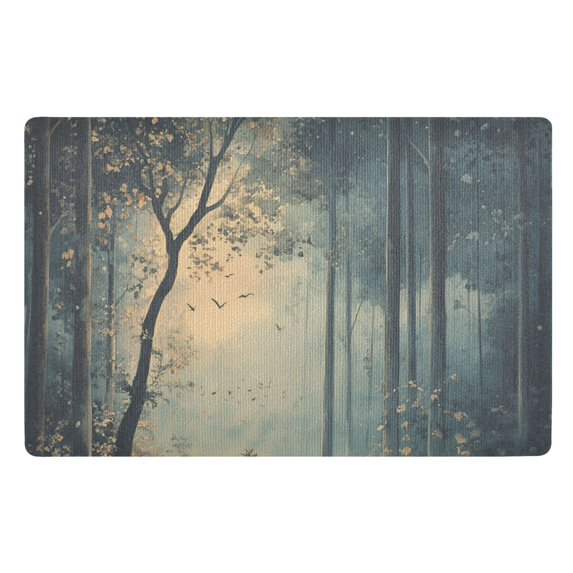 Yayeee Doormat for Inside 20"x32" Absorbent Low-Profile Washable Non-Slip Rubber Backed Entryway Rug, Retro Forest