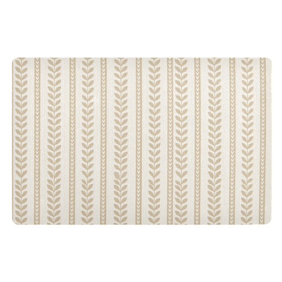Yayeee Doormat for Inside 20"x32" Absorbent Low-Profile Washable Non-Slip Rubber Backed Entryway Rug, Soft Brown Abstract Pattern