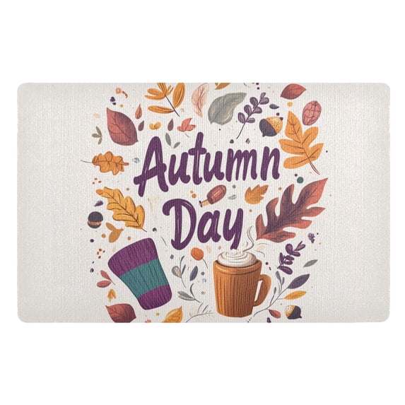 Yayeee Doormat for Inside 20"x32" Absorbent Low-Profile Washable Non-Slip Rubber Backed Entryway Rug, Warm Autumn Day
