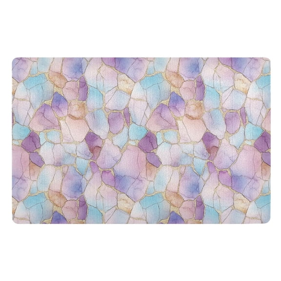 Yayeee Doormat for Inside 20"x32" Absorbent Low-Profile Washable Non-Slip Rubber Backed Entryway Rug, Watercolor Marble Pattern