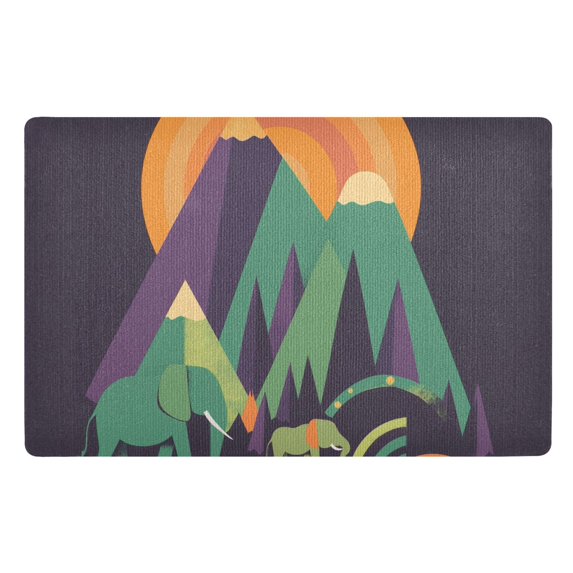 Yayeee Doormat for Indoor Entrance 32" x 20" Non Slippery Floor Rug, Abstract Animals