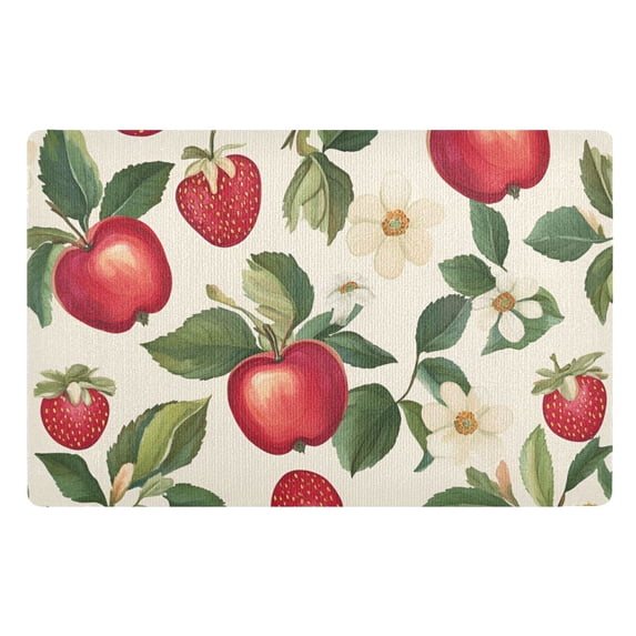 Yayeee Doormat for Indoor Entrance 32" x 20" Non Slippery Floor Rug, Apple Leaves Pattern