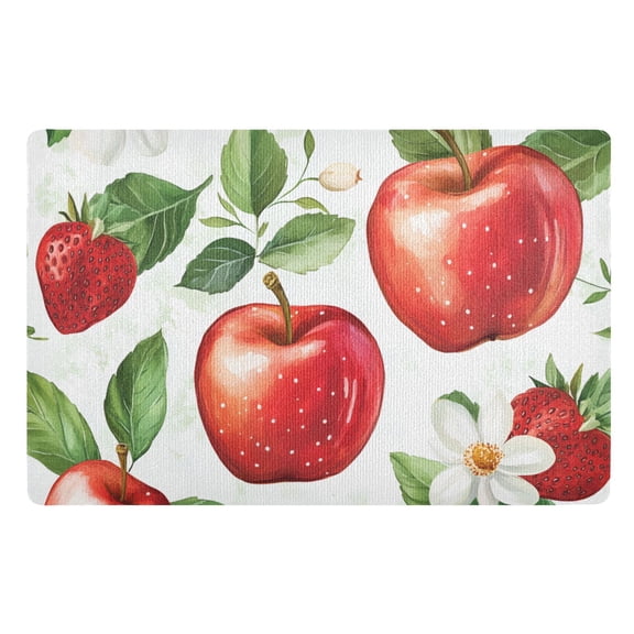 Yayeee Doormat for Indoor Entrance 32" x 20" Non Slippery Floor Rug, Apple Pattern