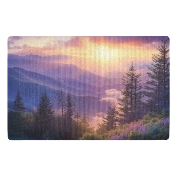 Yayeee Doormat for Indoor Entrance 32" x 20" Non Slippery Floor Rug, Beautiful Mountain