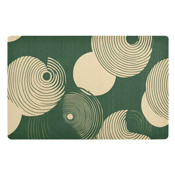 Yayeee Doormat for Indoor Entrance 32" x 20" Non Slippery Floor Rug, Beige Abstract