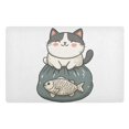 thumbnail image 1 of Yayeee Doormat for Indoor Entrance 32" x 20" Non Slippery Floor Rug, Beige Cute Cat, 1 of 8